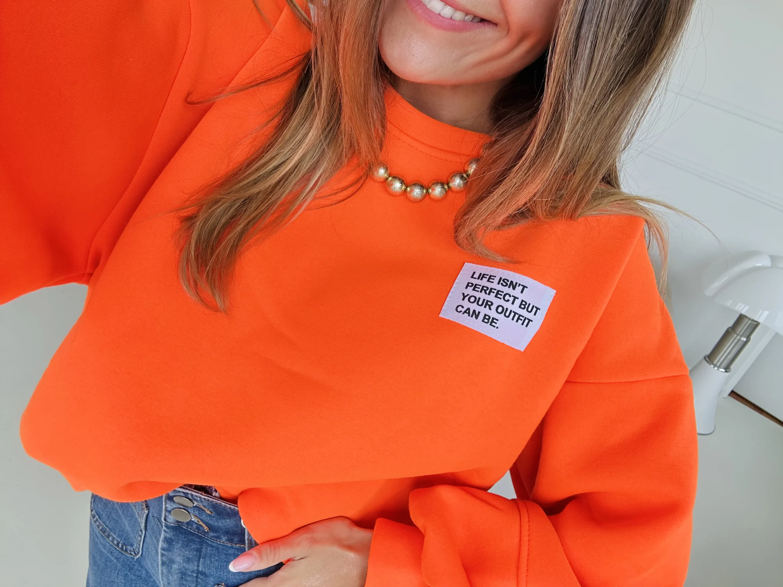 Detail Summer Sweat orange Pull Gilet Sweat jolies bretonnes