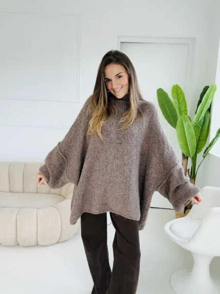 Face Pull Noe taupe Pulls Gilets jolies bretonnes