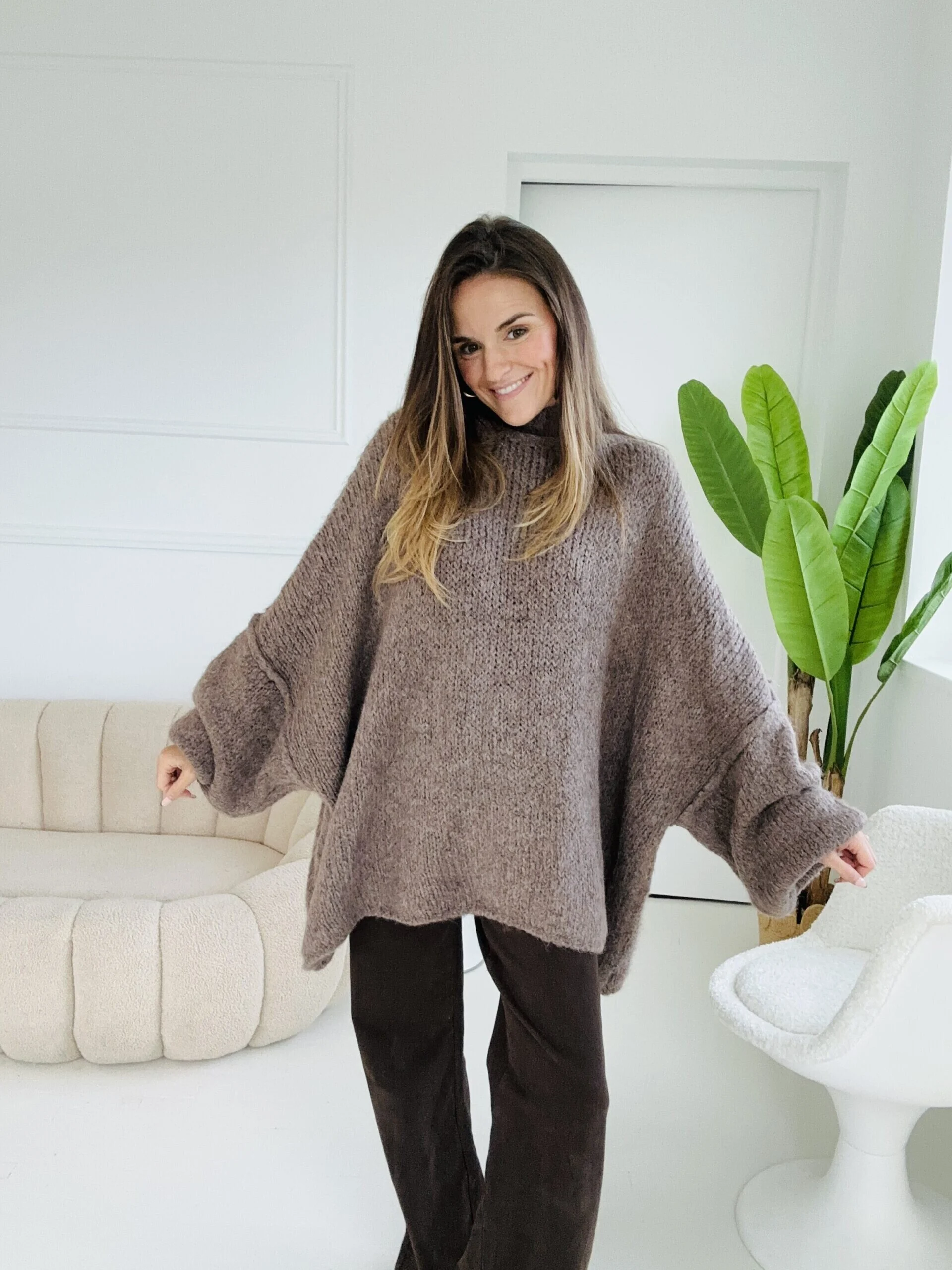 Face Pull Noe taupe Pulls Gilets jolies bretonnes