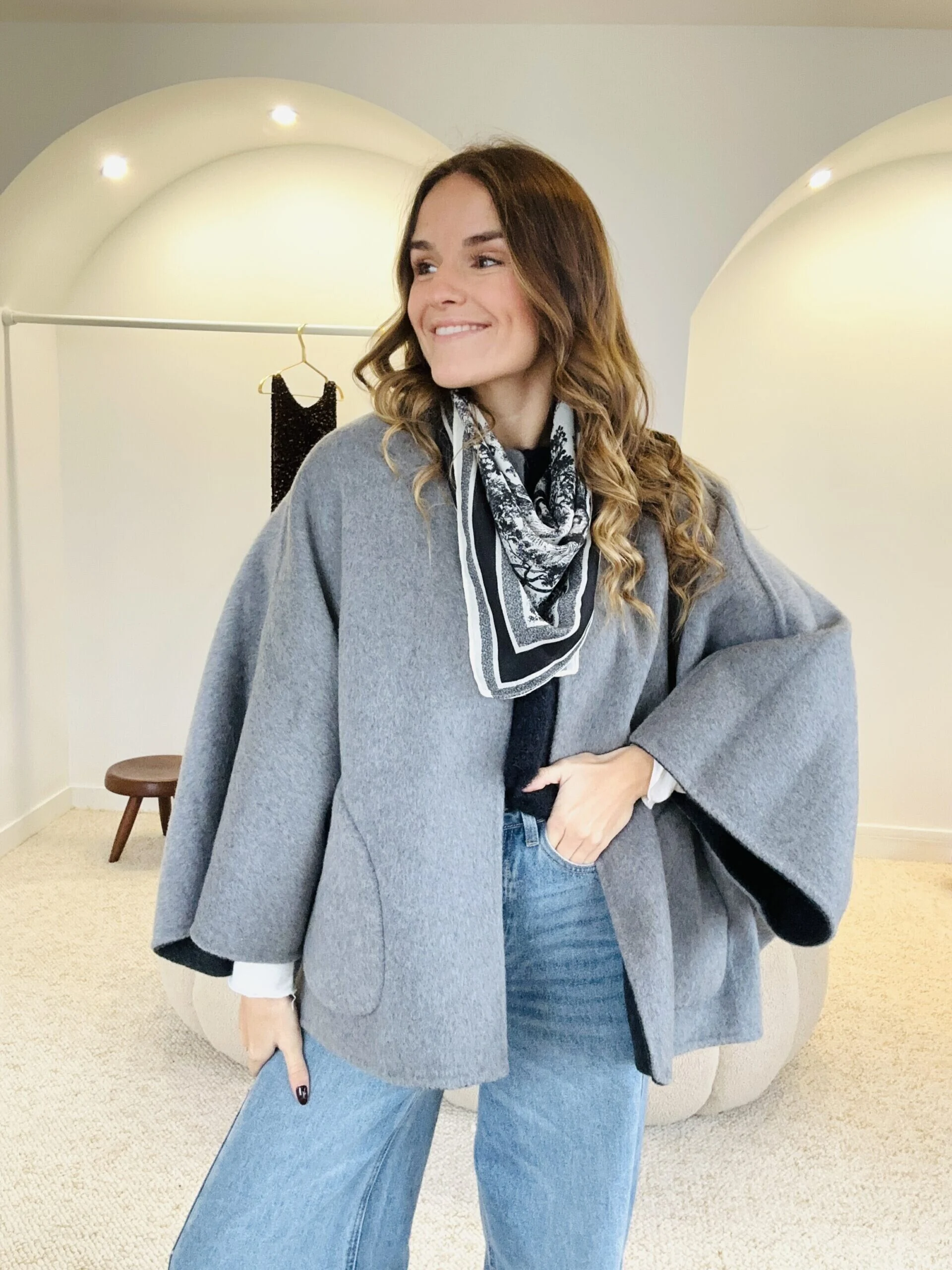 Face Cape Estelle grise Vestes Manteaux jolies bretonnes